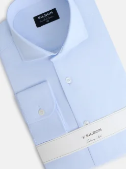Camisa vestir estructura celeste clara