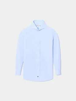 Camisa vestir kids puño simple celeste