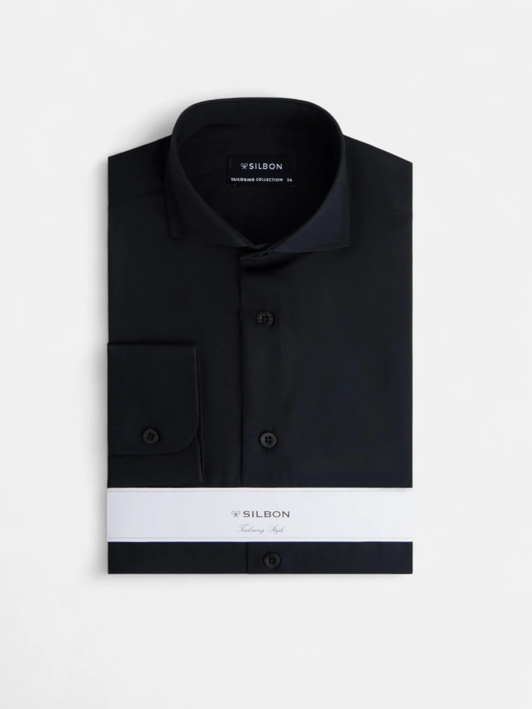 Camisa vestir lisa negra