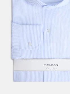 Camisa vestir microrayas celeste