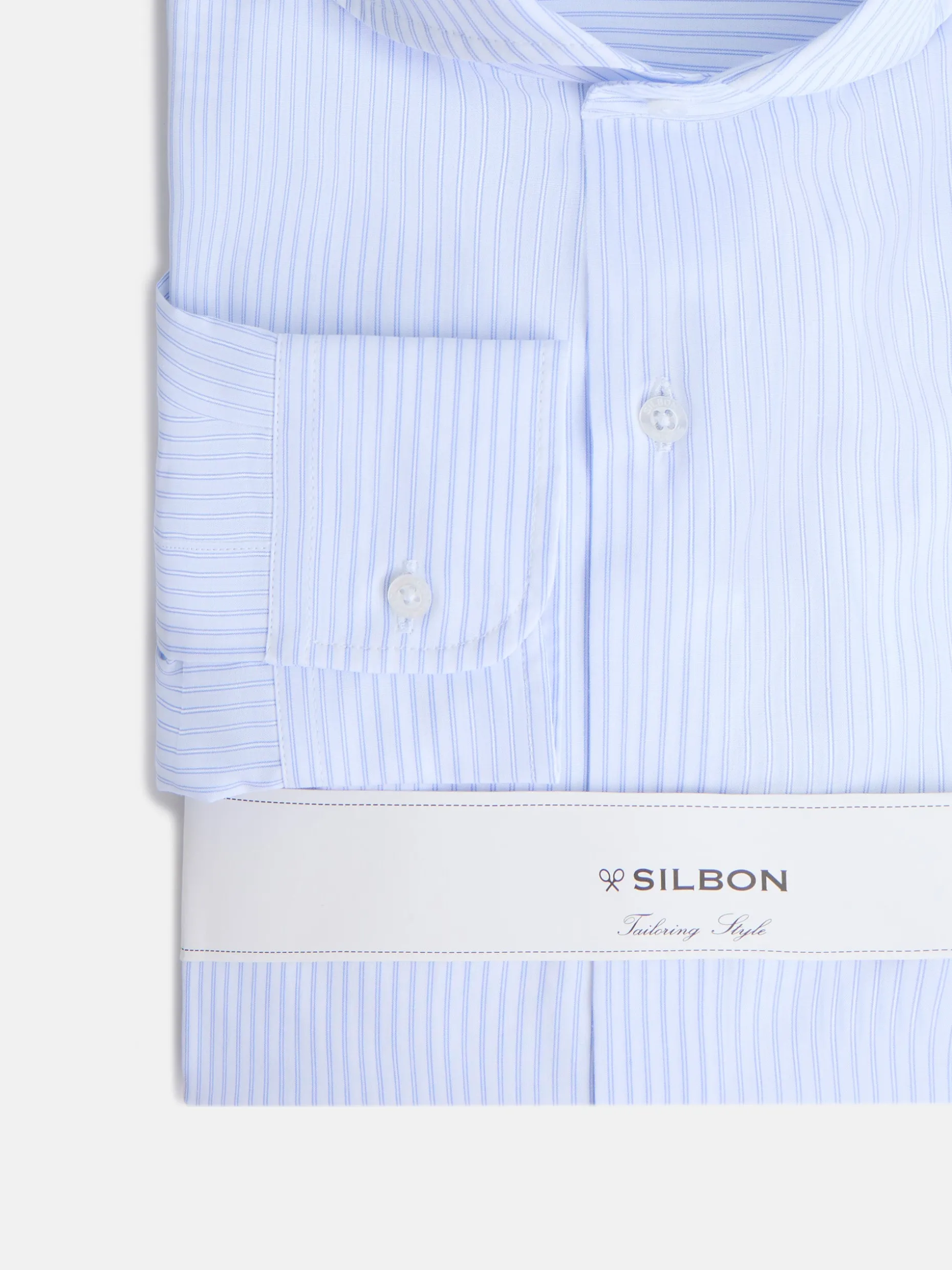 Camisa vestir microrayas celeste