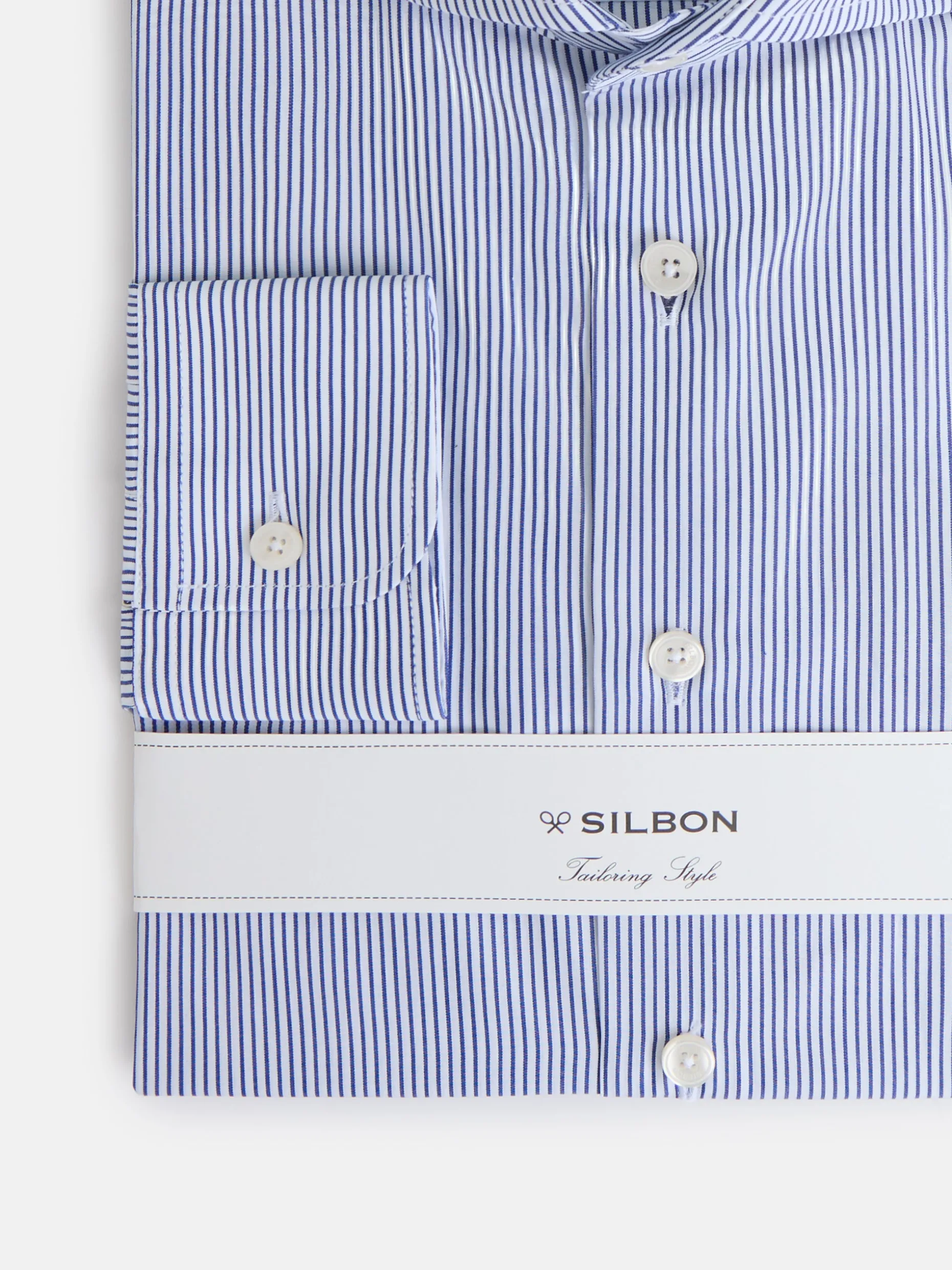 Camisa vestir raya media azul marino
