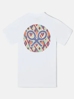 Camiseta circulo etnico multicolor blanca