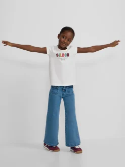 Camiseta girl letras silbon blanca