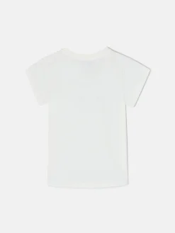 Camiseta girl letras silbon blanca