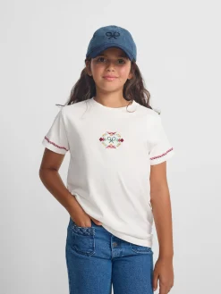 Camiseta girl raqueta etnica multicolor blanca