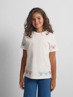 Camiseta girl raquetas multicolor blanca