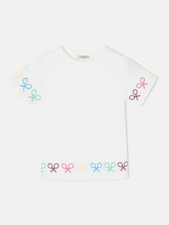 Camiseta girl raquetas multicolor blanca