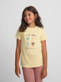 Camiseta girl silbon vibes amarilla
