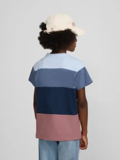 Camiseta kids franjas colores azul