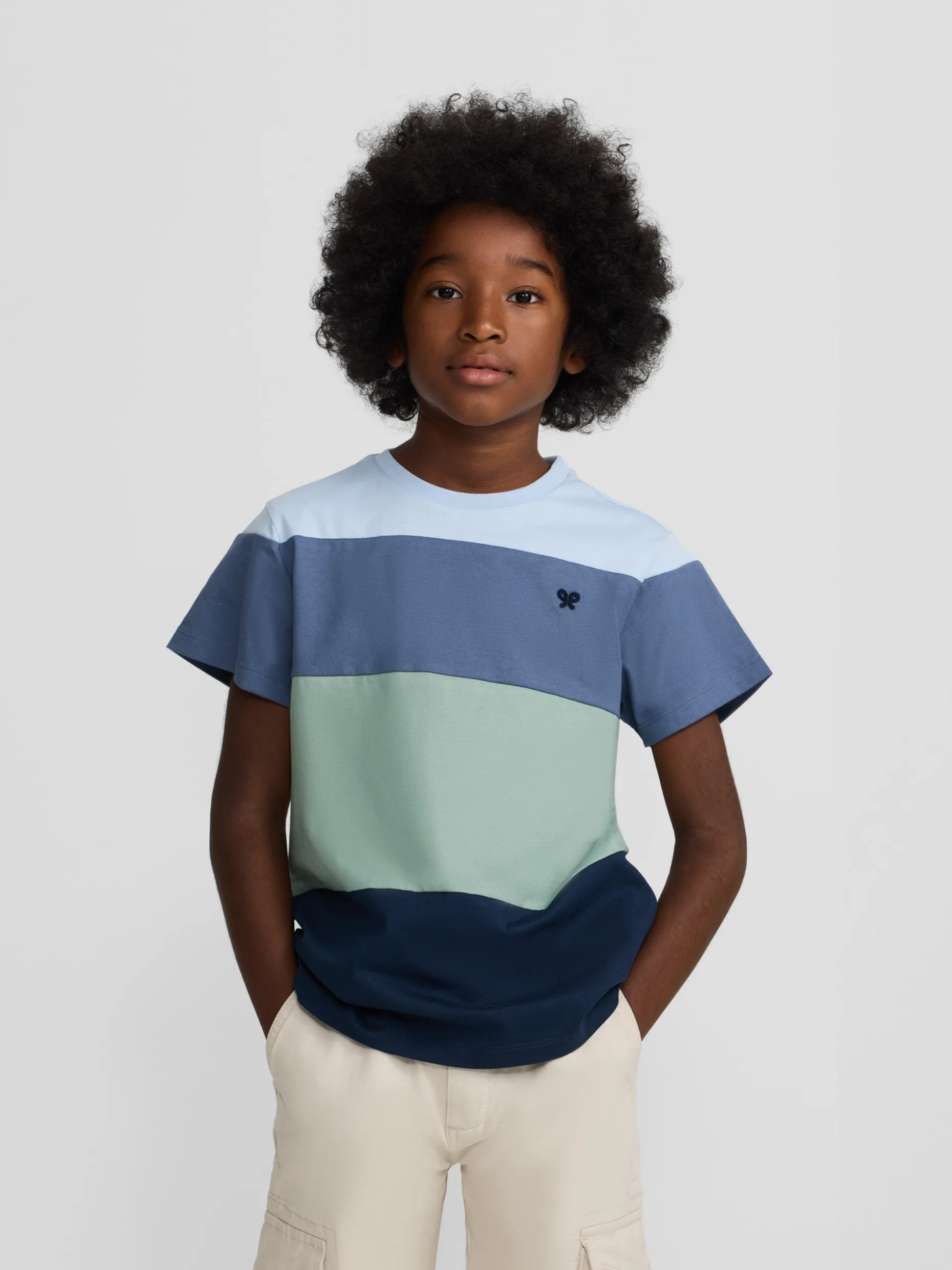Camiseta kids franjas colores verde