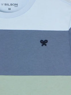 Camiseta kids franjas colores verde