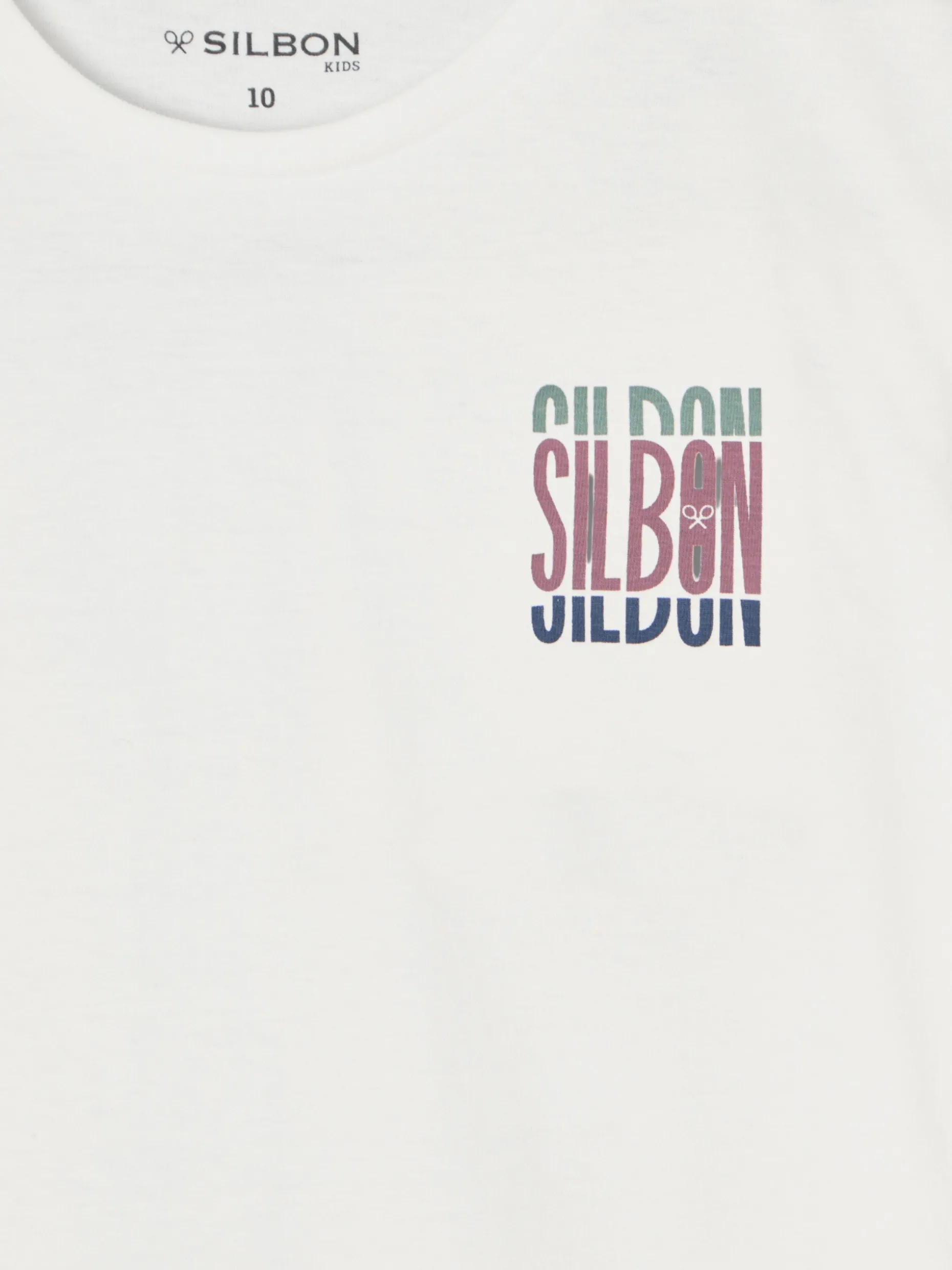 Camiseta kids letras tricolor blanca