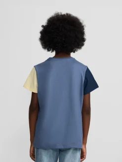 Camiseta kids mangas colores azul
