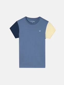 Camiseta kids mangas colores azul