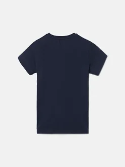 Camiseta kids raqueta media azul marino