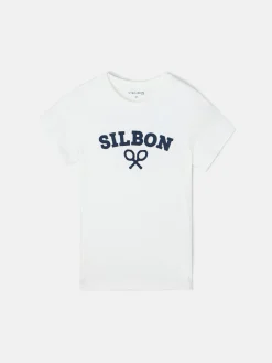 Camiseta kids raqueta media blanca