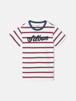 Camiseta kids rayas burdeos