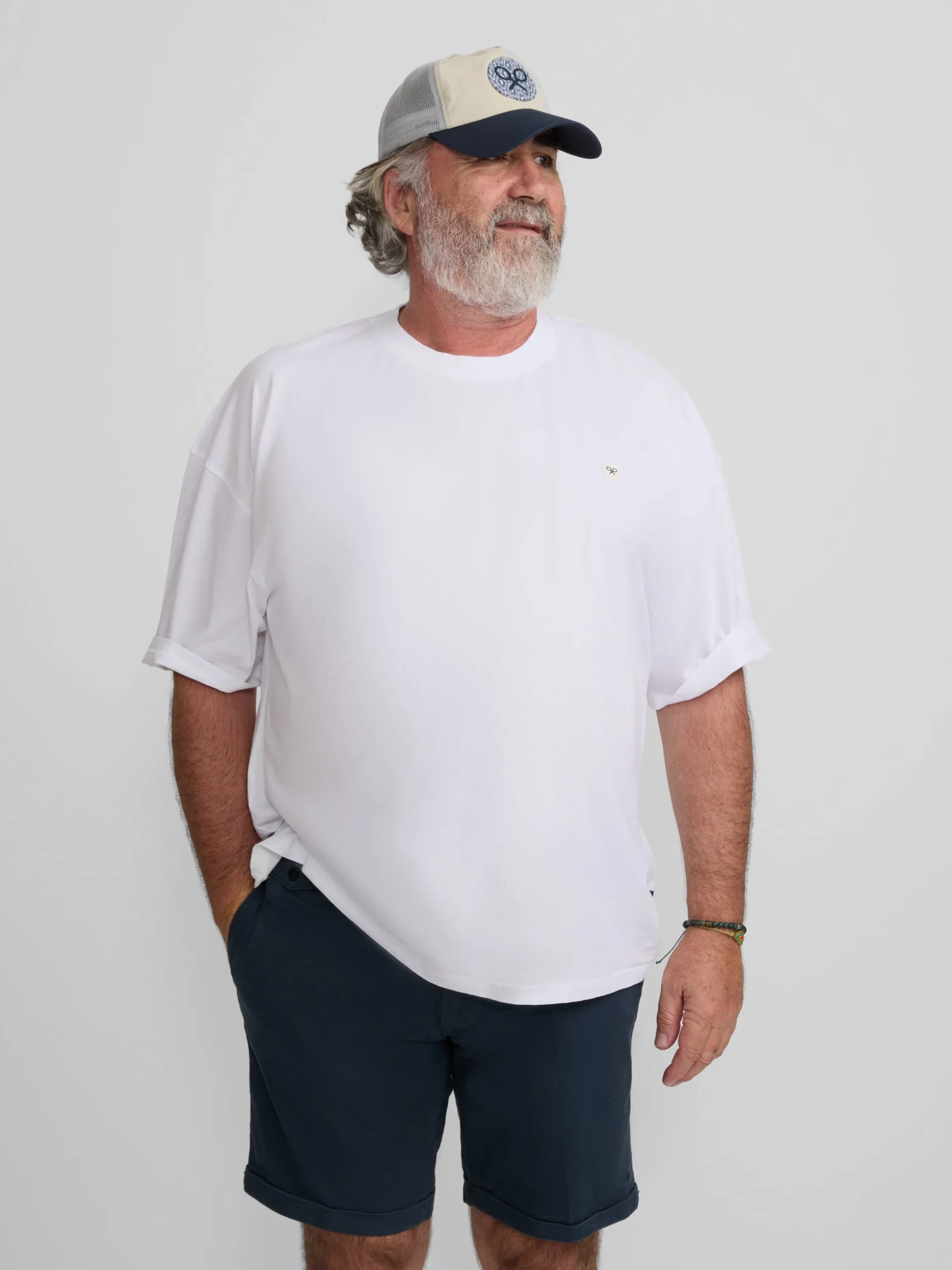 Camiseta lisa miniparche blanca
