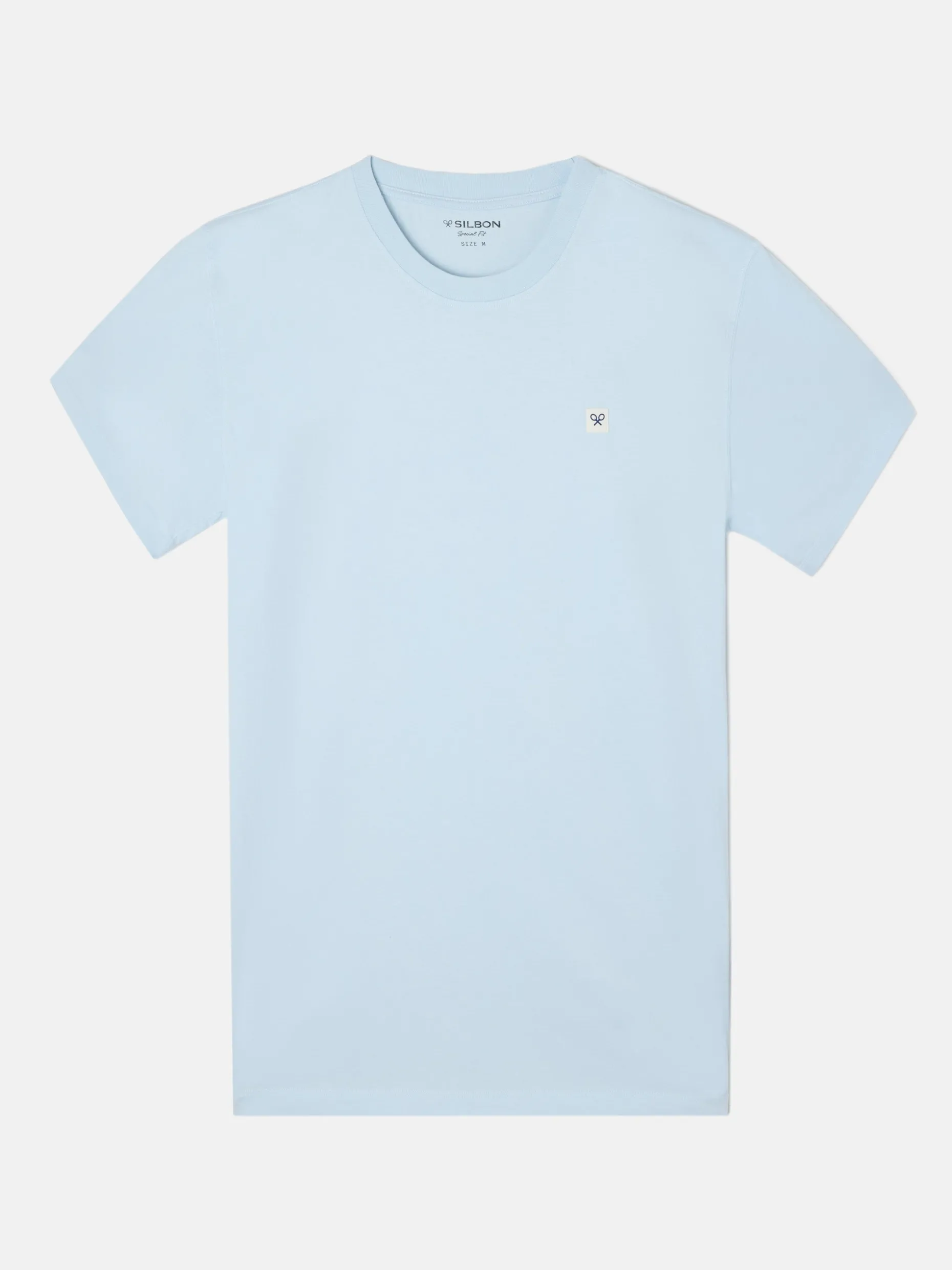 Camiseta lisa miniparche azul claro