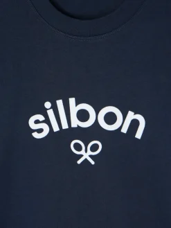 Camiseta manga larga logo medio azul marino