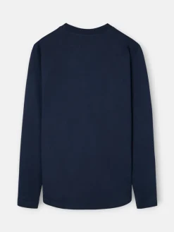 Camiseta manga larga logo medio azul marino