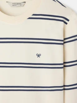 Camiseta manga larga rayas azul marino