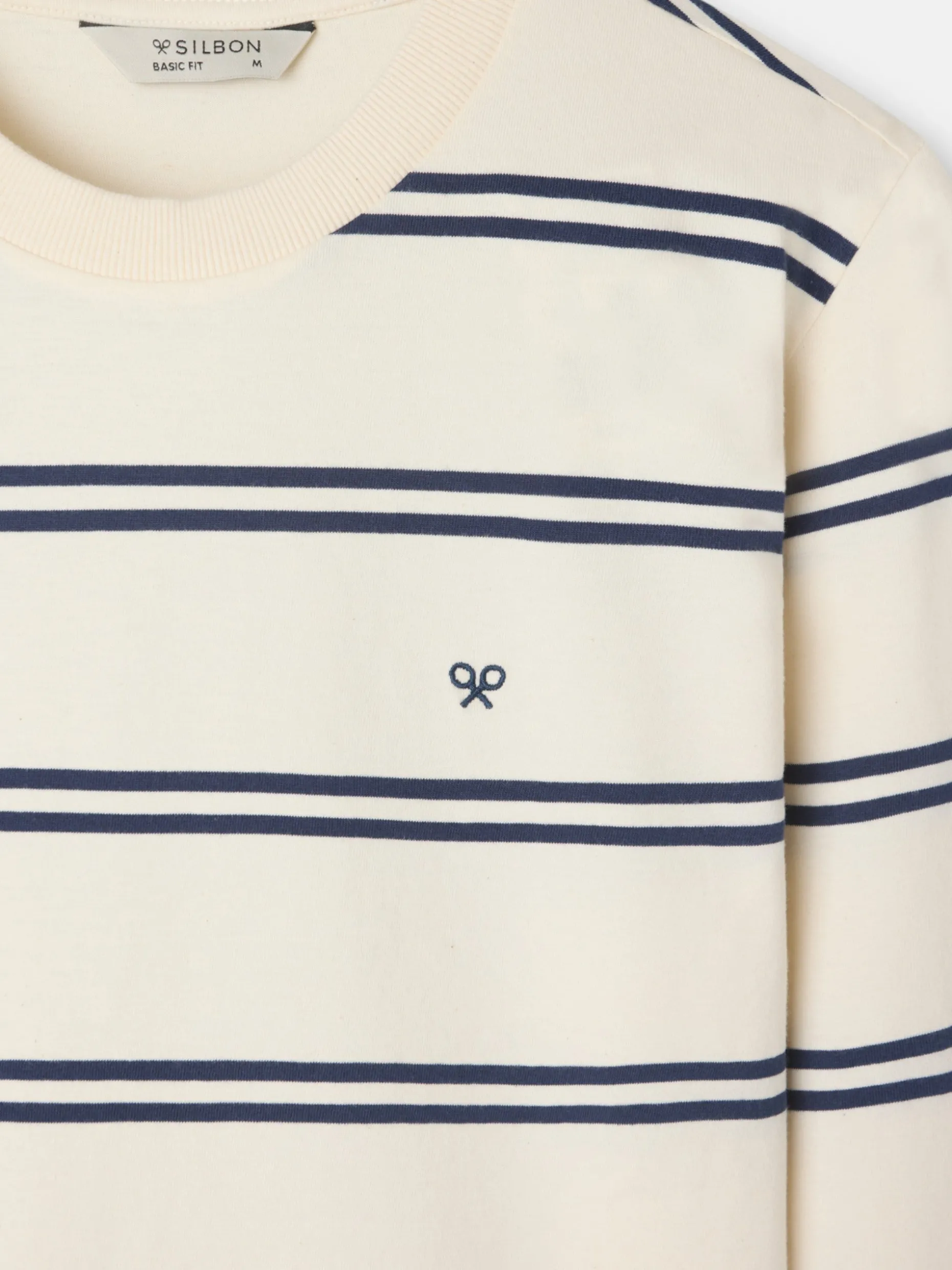 Camiseta manga larga rayas azul marino