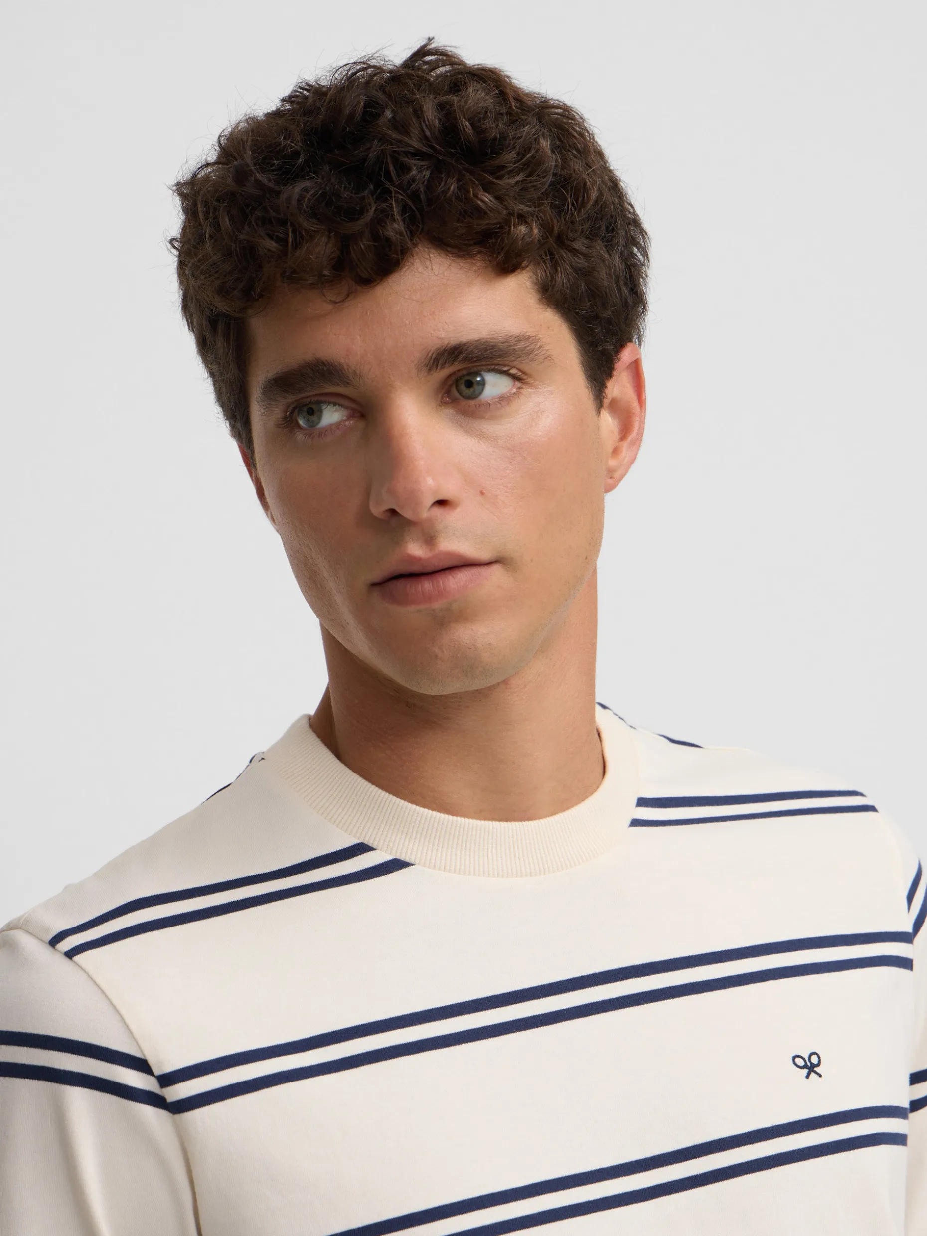 Camiseta manga larga rayas azul marino