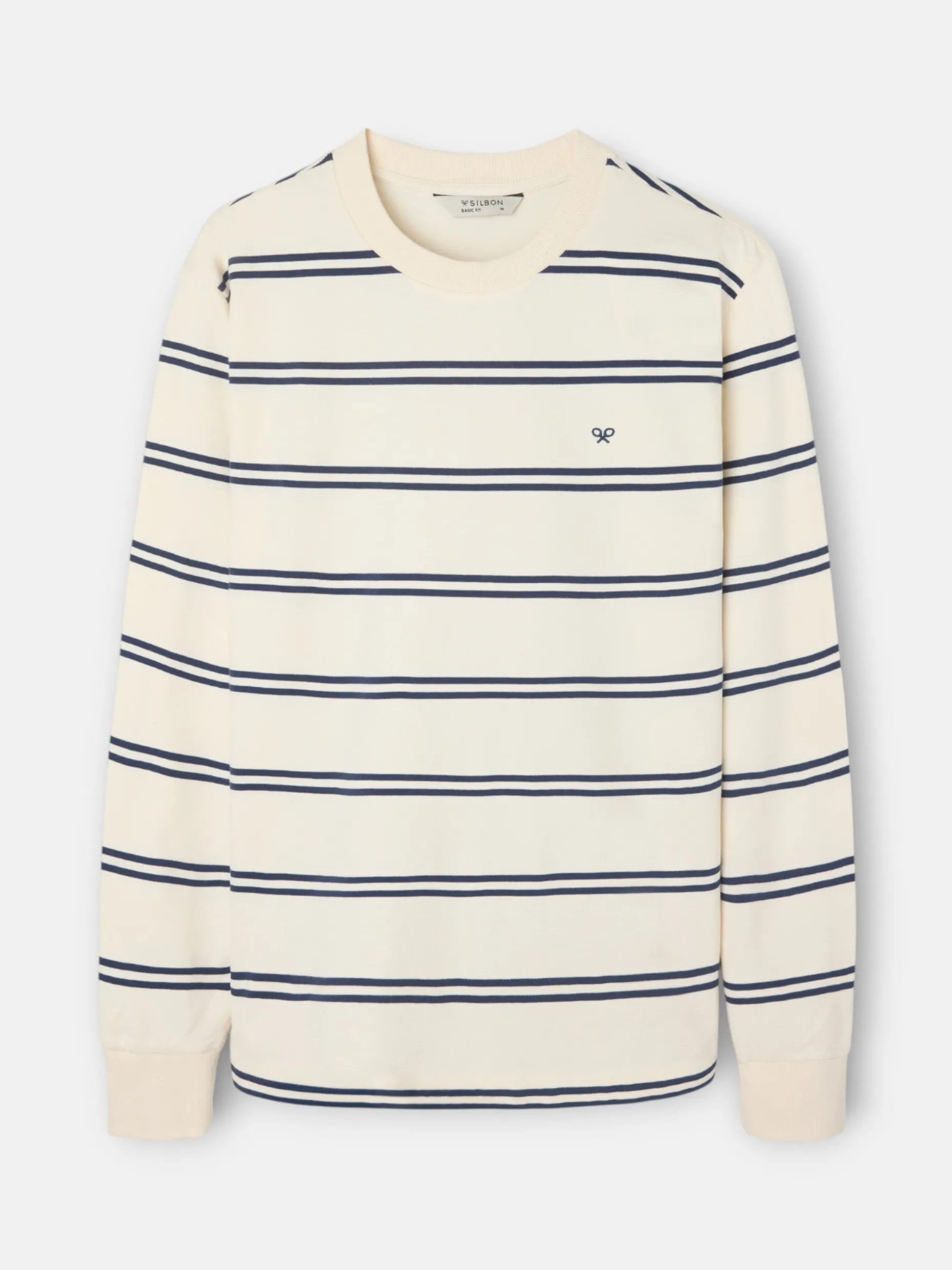 Camiseta manga larga rayas azul marino
