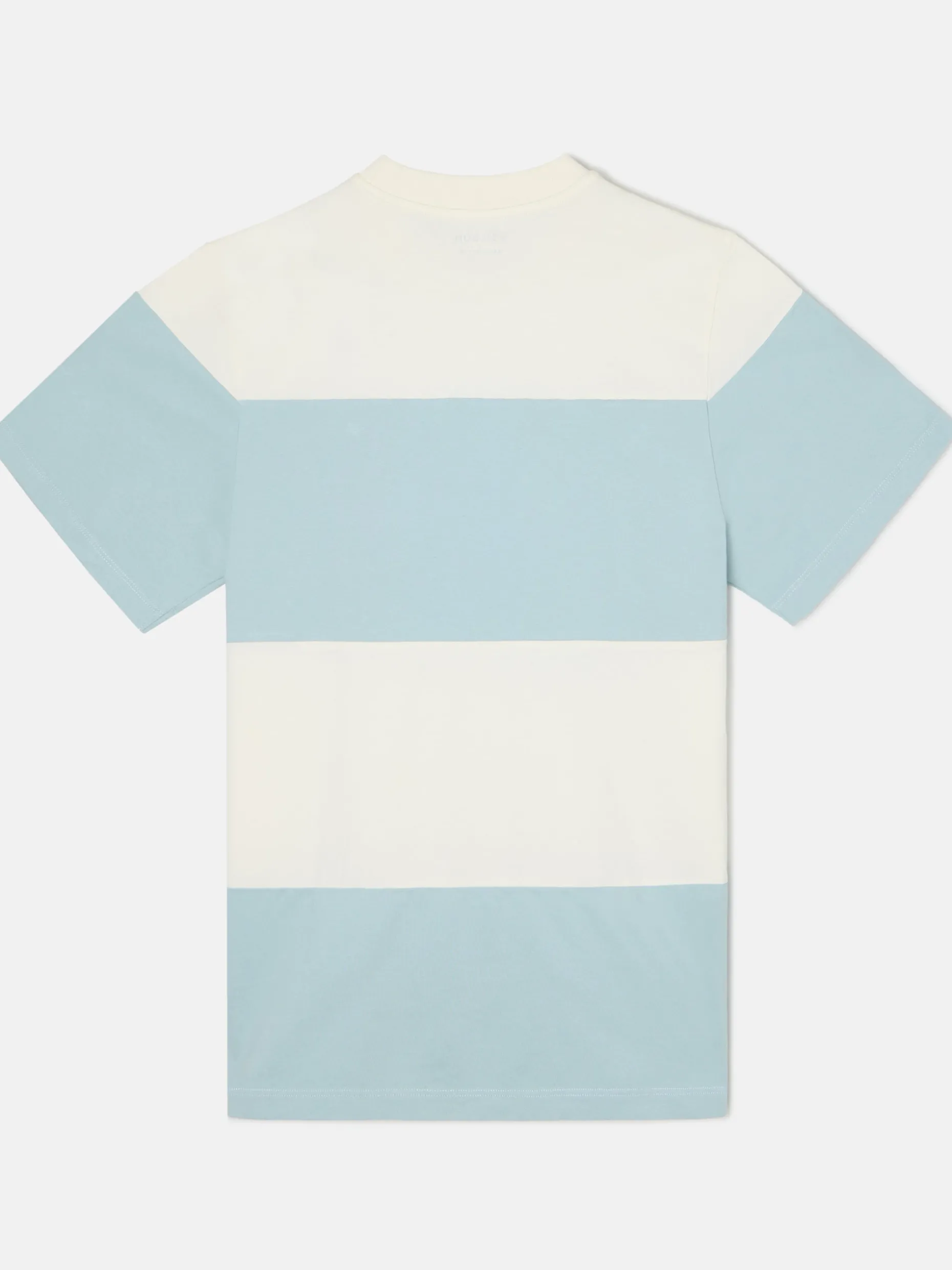 Camiseta raya ancha verde claro crema