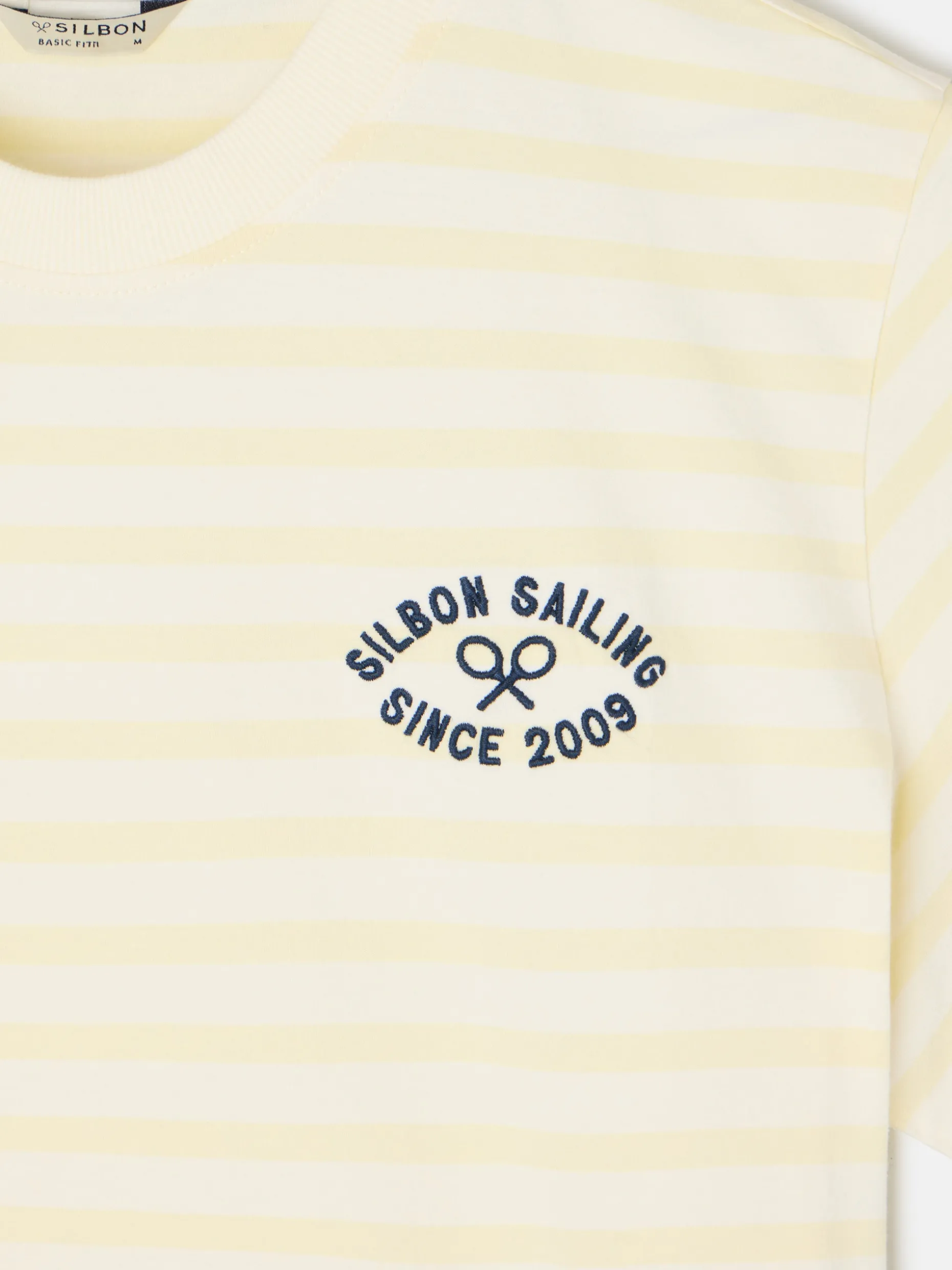 Camiseta raya media amarillo
