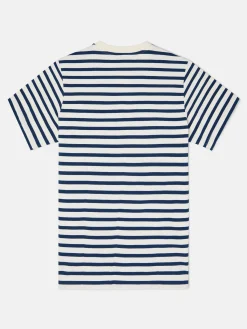 Camiseta raya media azul marino