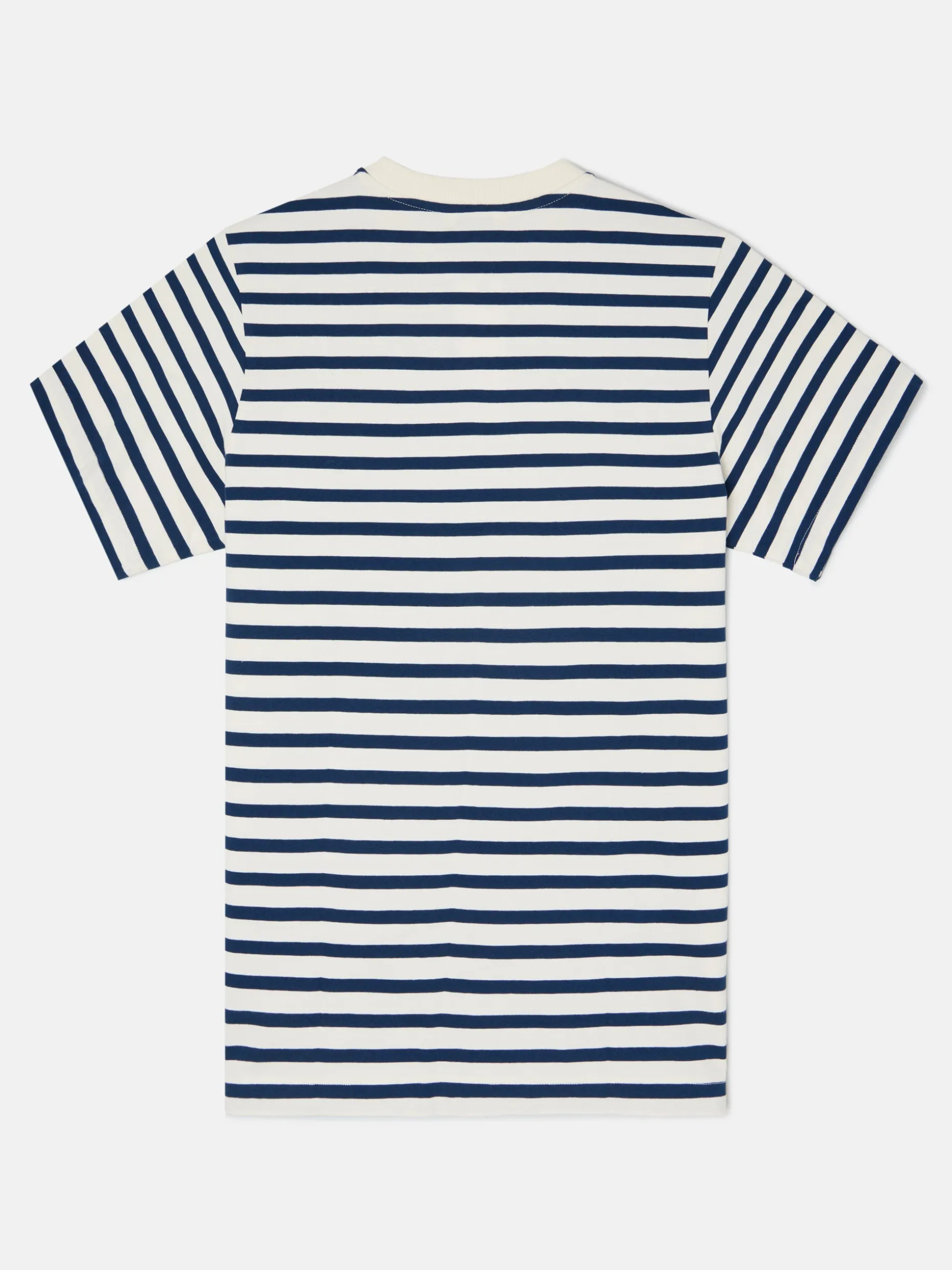 Camiseta raya media azul marino