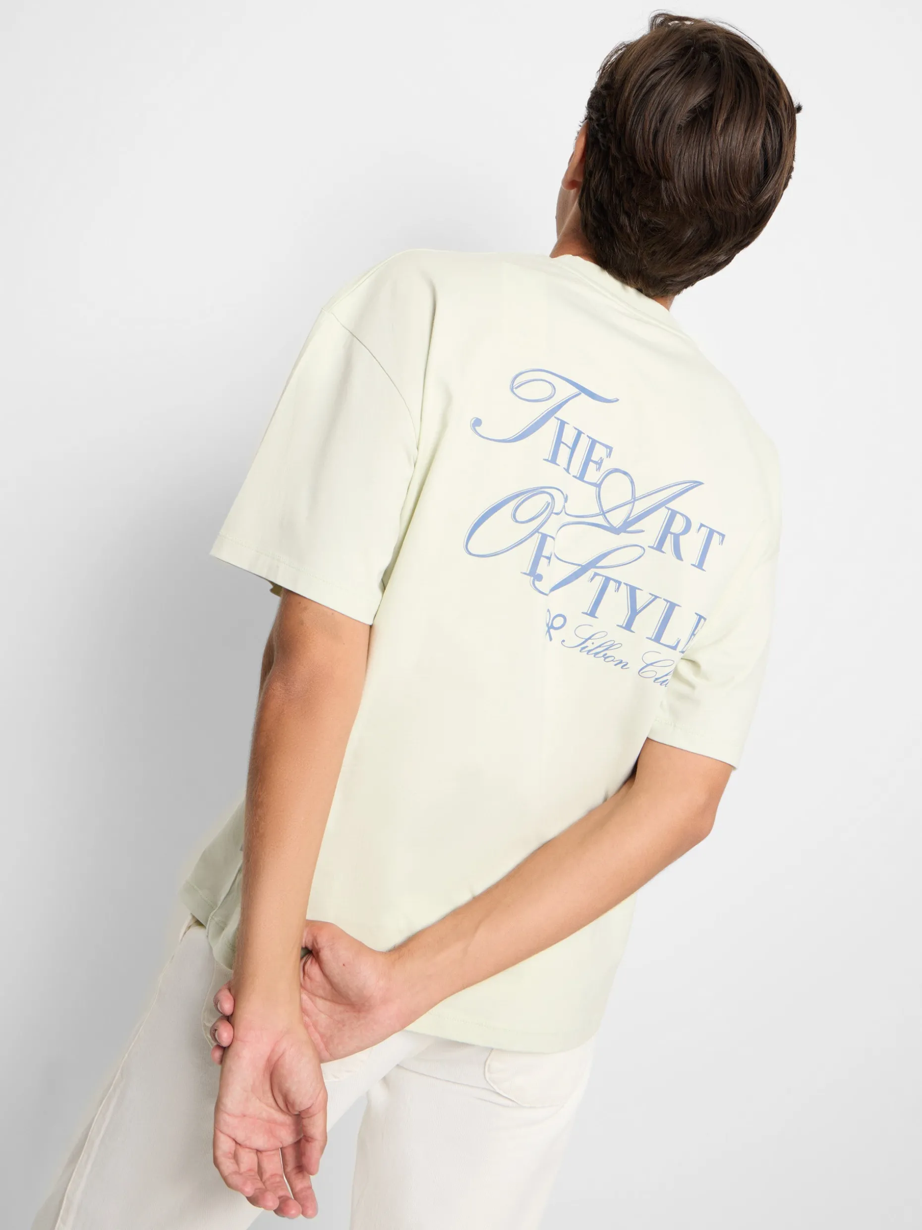 Camiseta relaxed fit art style verde claro