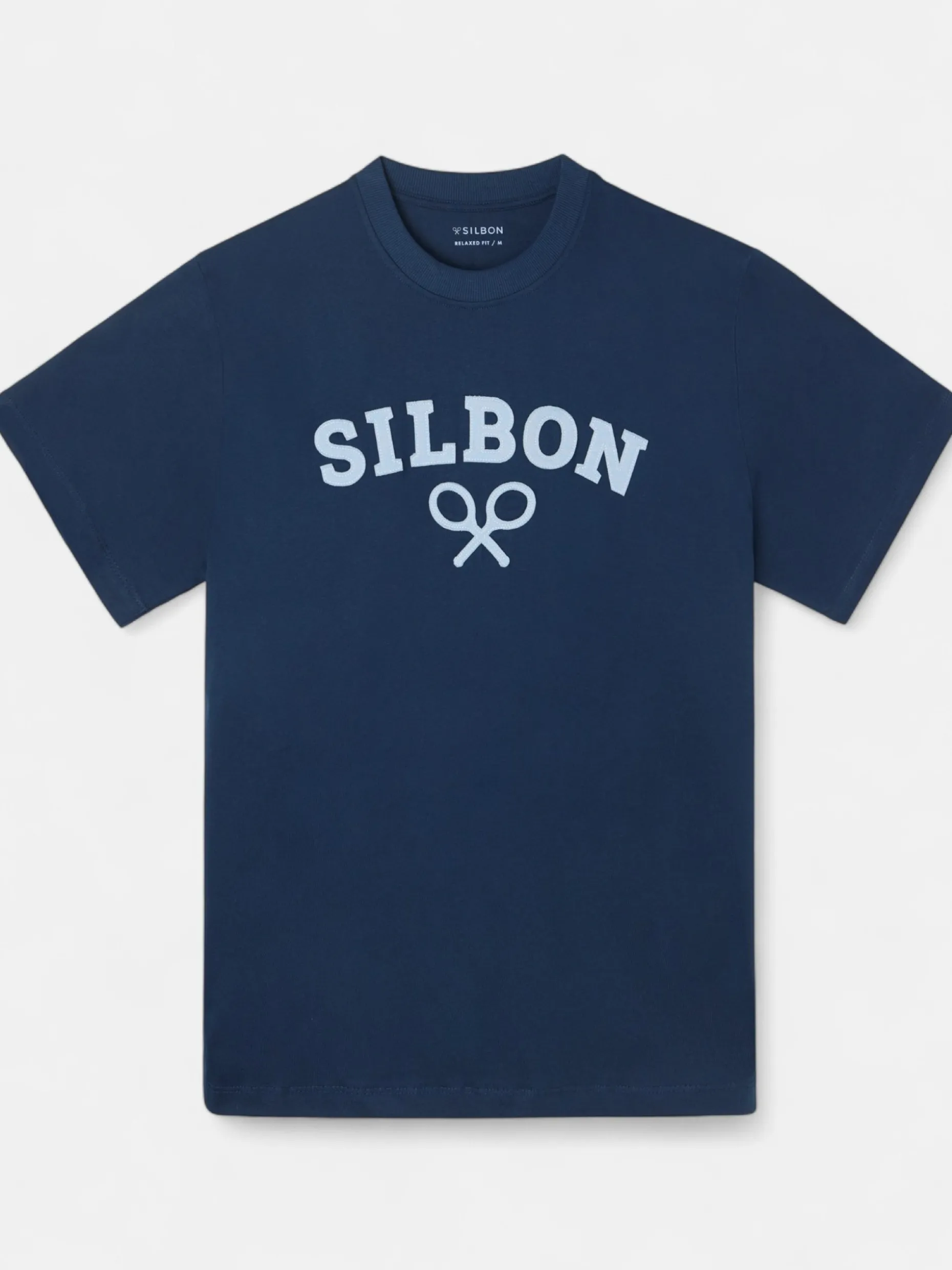 Camiseta relaxed fit raqueta media azul marino