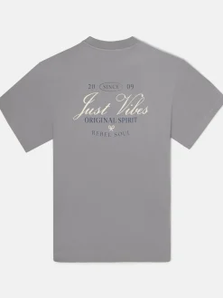 Camiseta relaxed just vibes gris