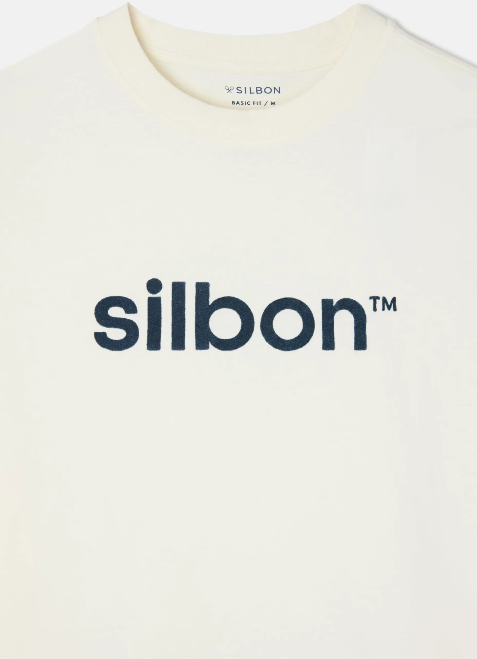 Camiseta silbon flock crema