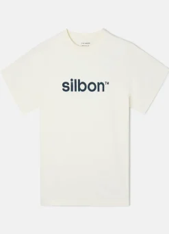Camiseta silbon flock crema