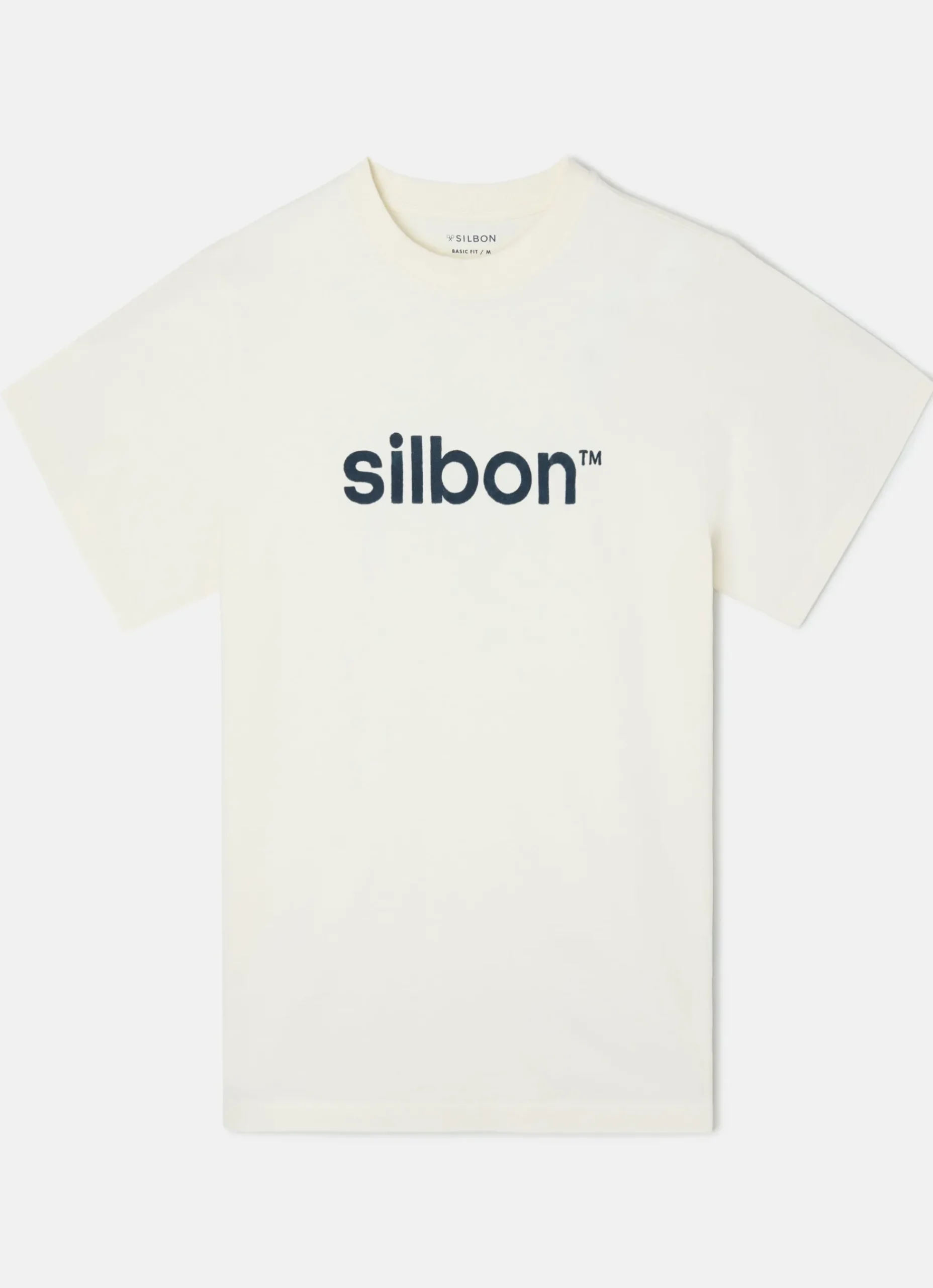 Camiseta silbon flock crema