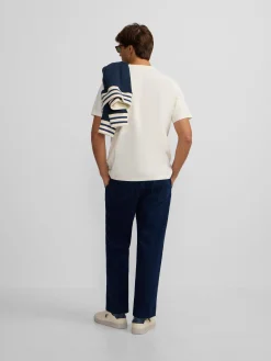 Camiseta silbon flock crema