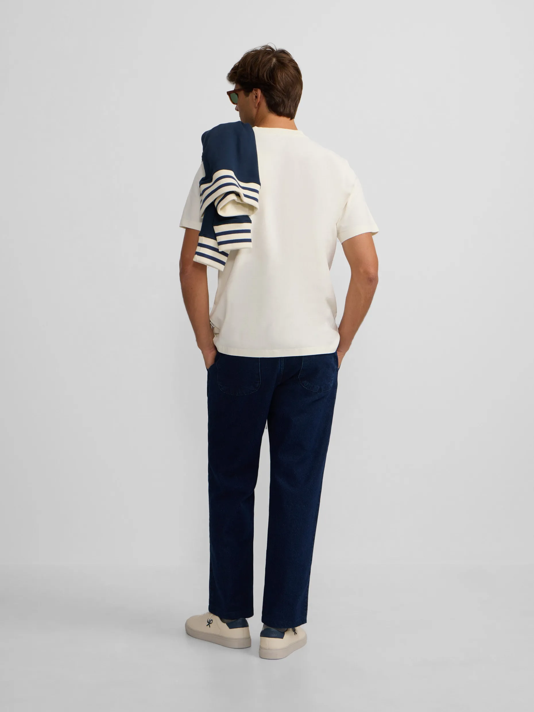Camiseta silbon flock crema