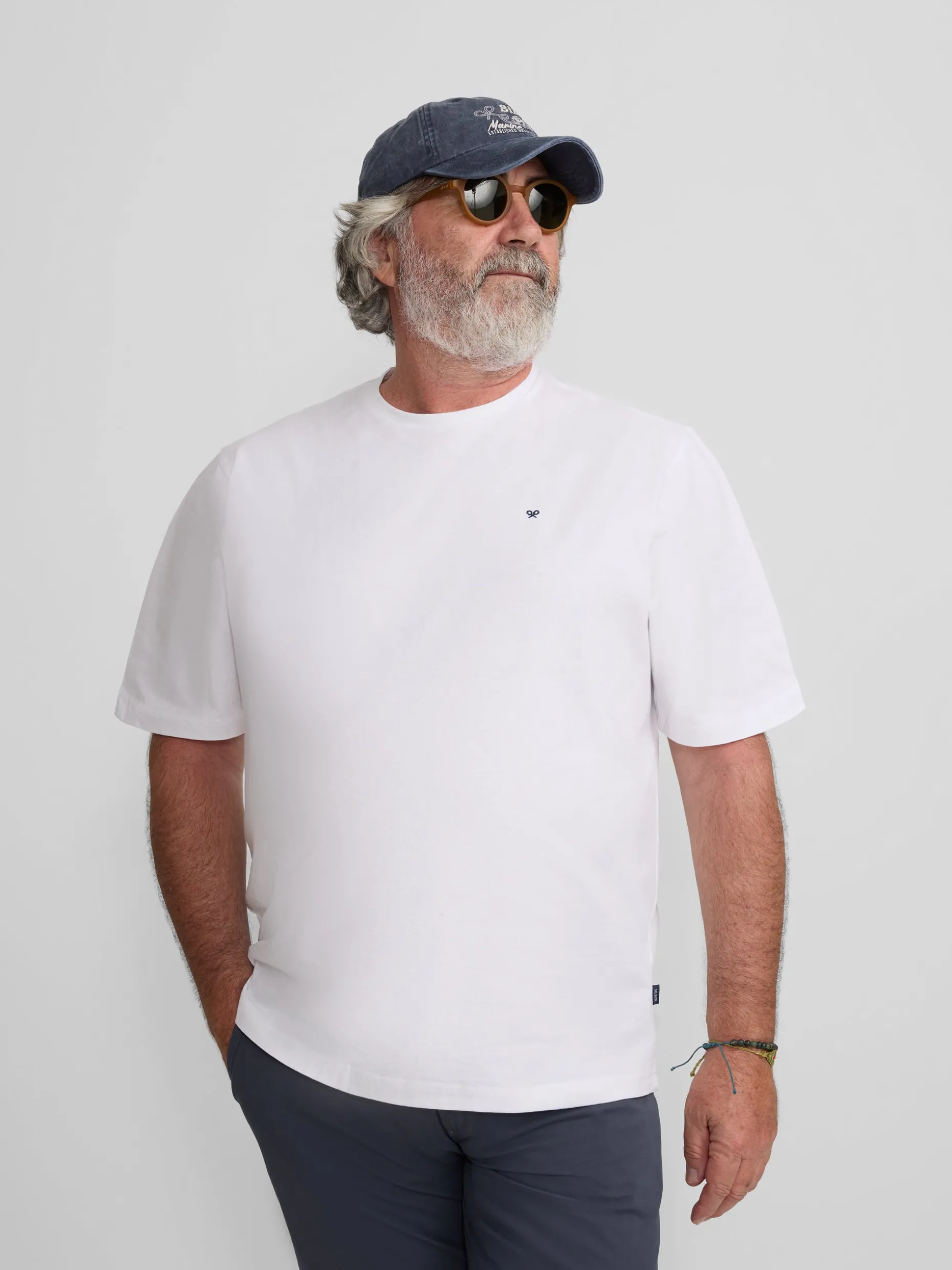 Camiseta silbon minilogo blanco