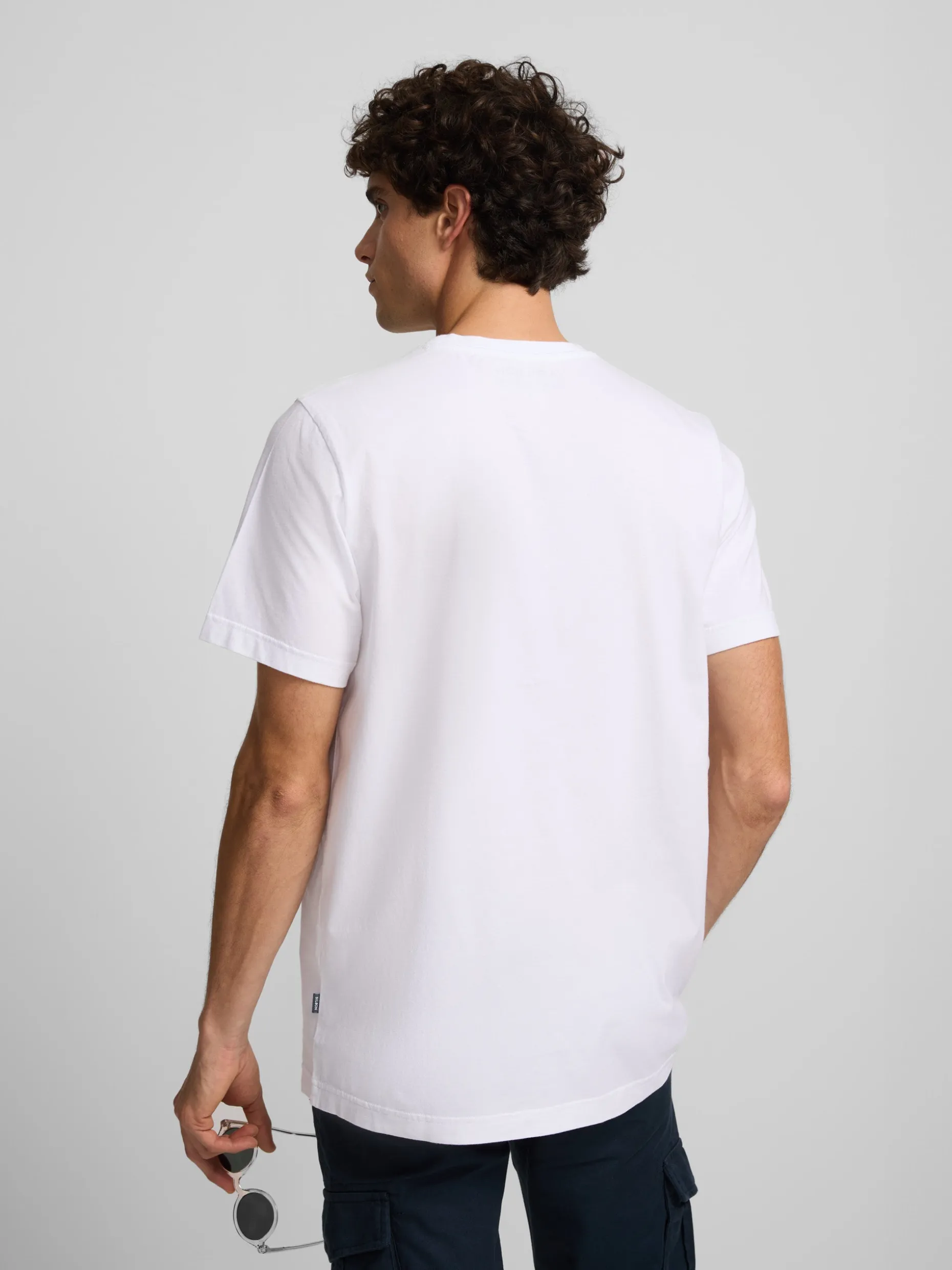 Camiseta silbon minilogo blanco