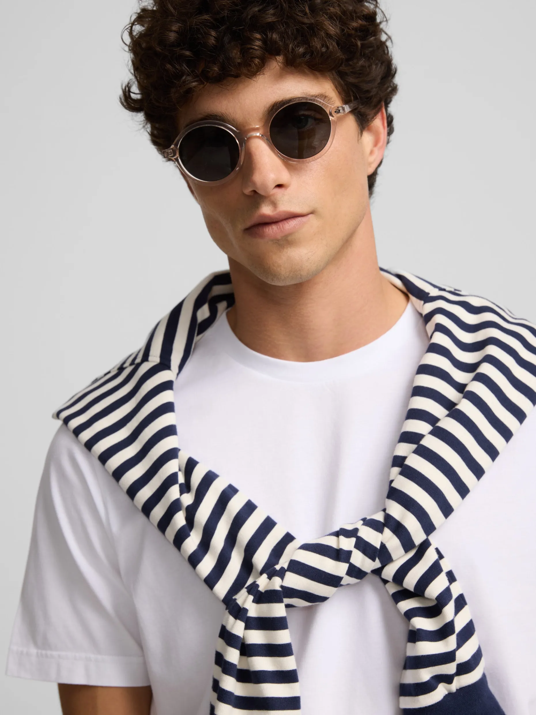 Camiseta silbon minilogo blanco