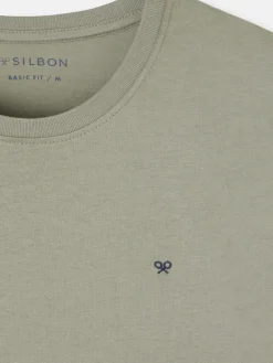 Camiseta silbon minilogo verde