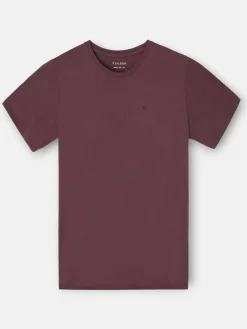Camiseta silbon minilogo burdeos