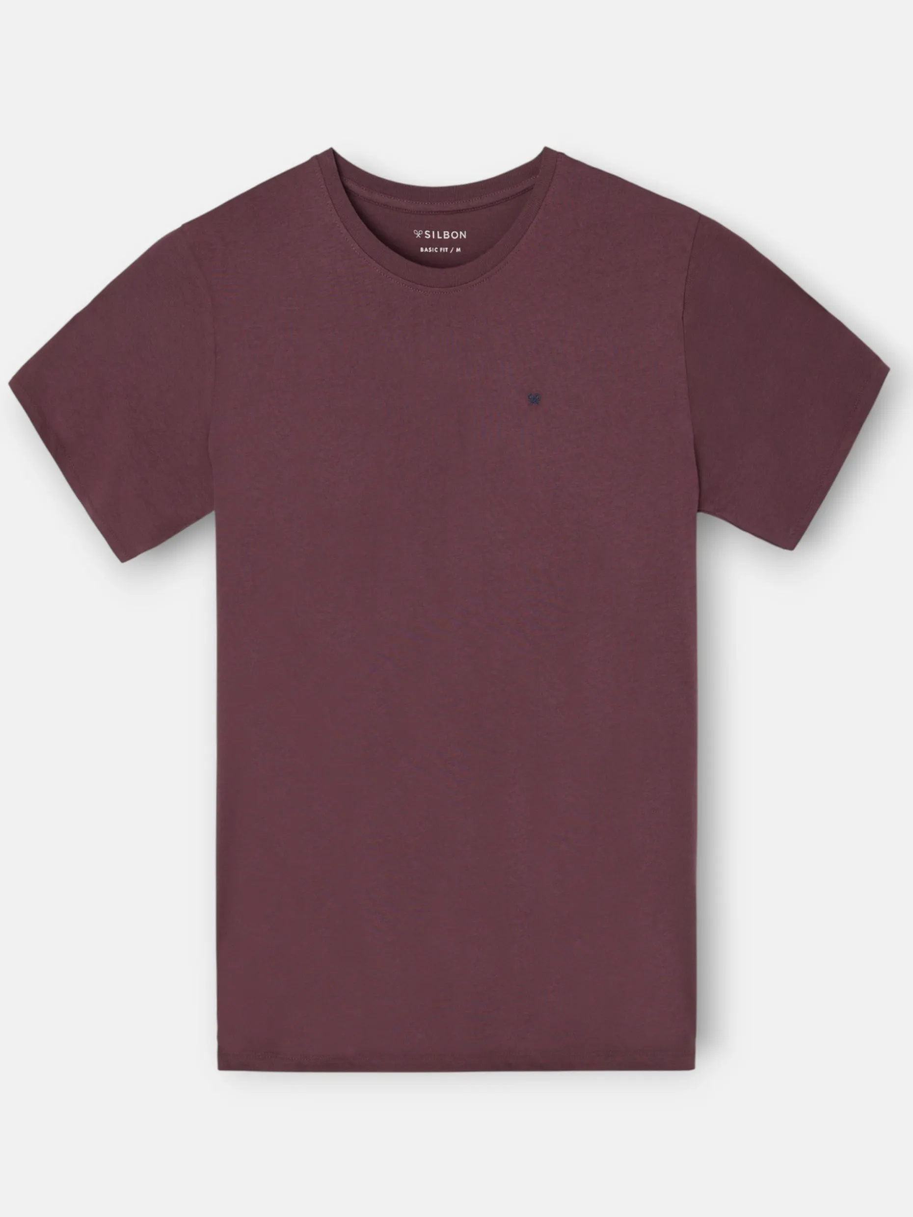 Camiseta silbon minilogo burdeos