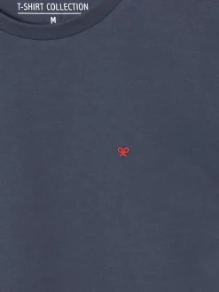 Camiseta silbon minilogo azul marino