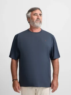 Camiseta silbon minilogo azul marino